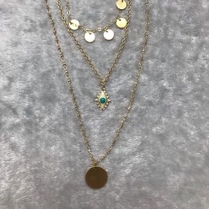 rebecca minkoff gold filled triple layer necklace